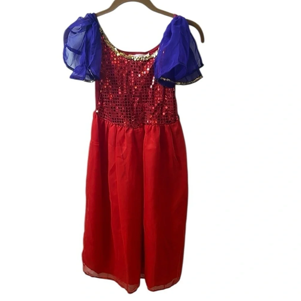 Disney Red and Purple Dance Costume with Sequin Bodice